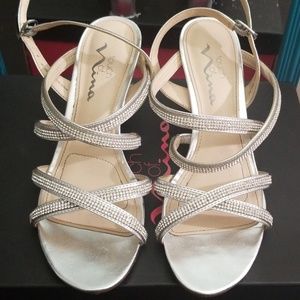 High heel sandals silver